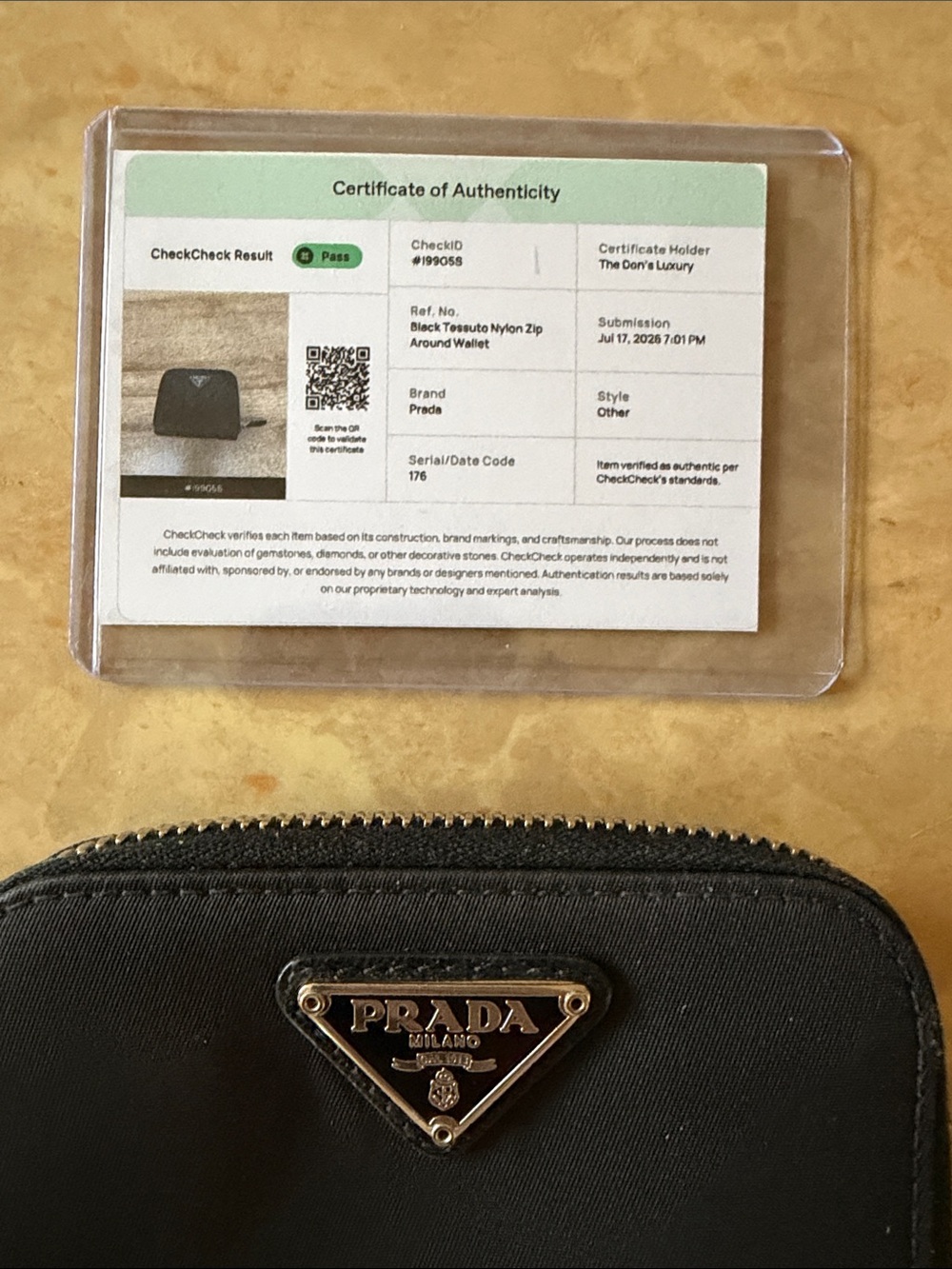 Prada Tessuto Zip-Around Compact Wallet - Picture 11 of 11